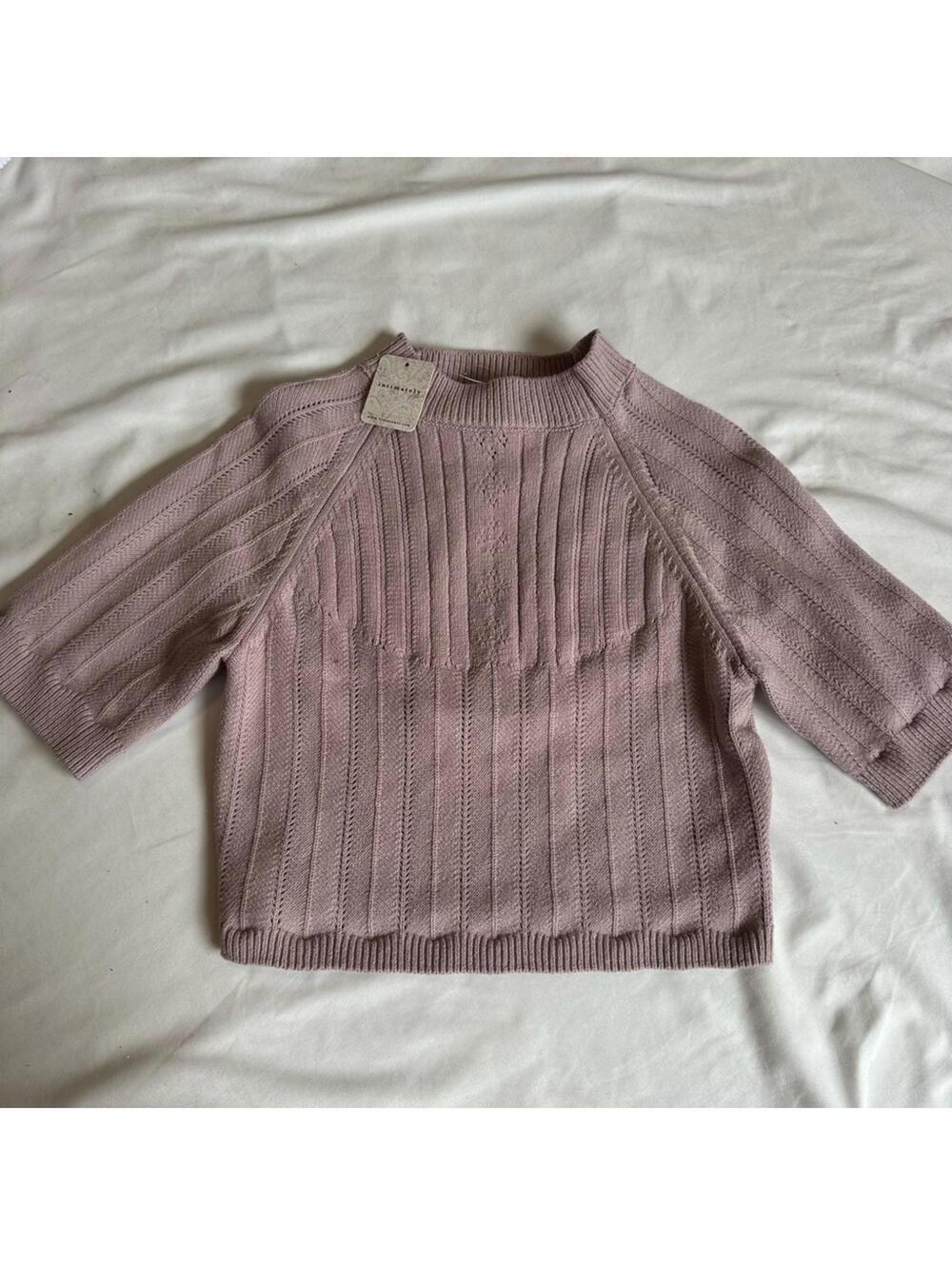 Free People Lavender Ribbed Knit Top